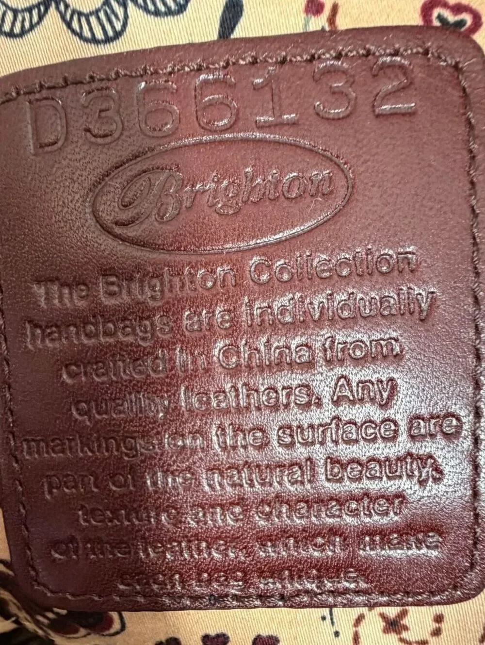 Brighton D366132 Brown Croc-Embossed Leather Hobo Shoulder Bag Heart Charms